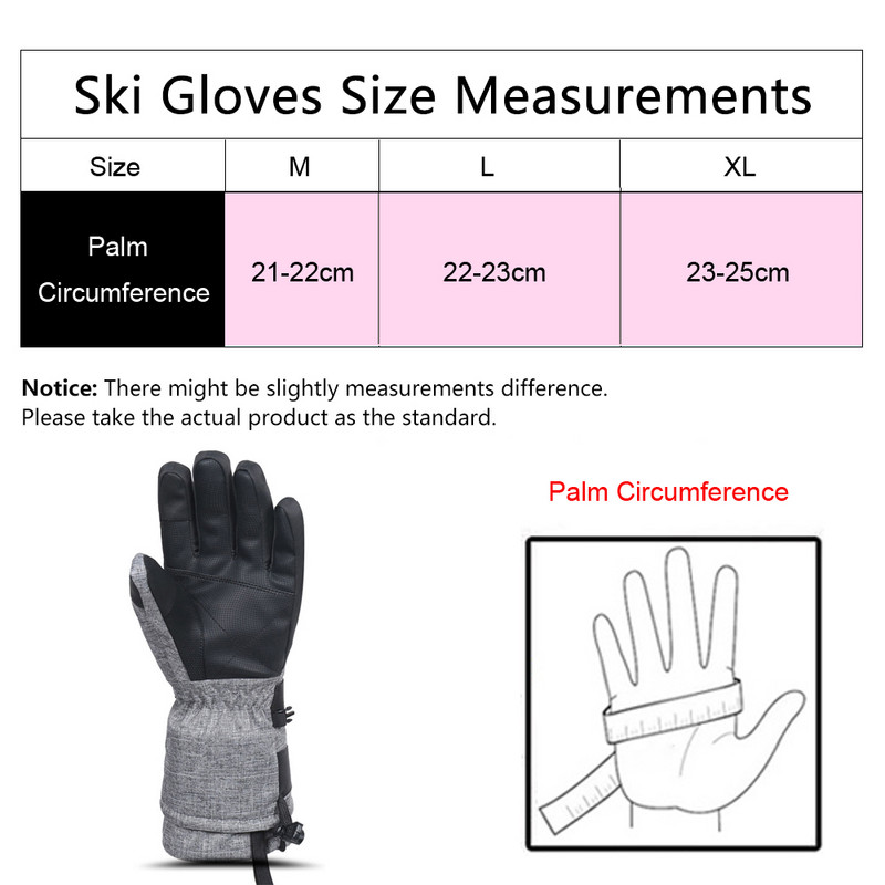 CoolFit skijaške rukavice Vodootporne rukavice s funkcijom zaslona osjetljivog na dodir Grijane rukavice za snowboard Tople rukavice za motorne sanke Muškarci Žene