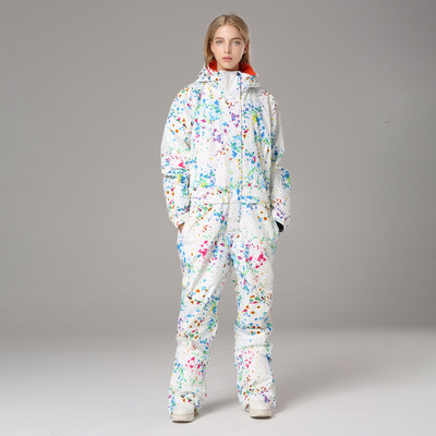 Sport Női Egyrészes Snowboard Ruhák Hooede Polár meleg női Snowsuit Thermal női tréningruha vízálló szigetelt jumpsuit