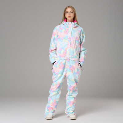 Sport Női Egyrészes Snowboard Ruhák Hooede Polár meleg női Snowsuit Thermal női tréningruha vízálló szigetelt jumpsuit