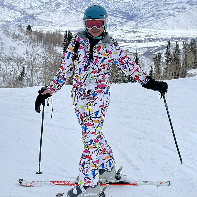 Sport Női Egyrészes Snowboard Ruhák Hooede Polár meleg női Snowsuit Thermal női tréningruha vízálló szigetelt jumpsuit