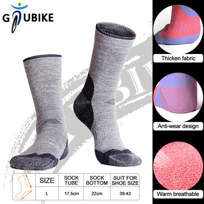GTUBIKE Zimske deblje čarape od merino vune Otporno na habanje Donji dio ručnika Tople Muškarci Žene Sport Kampiranje Biciklizam Skijanje Čarape za penjanje