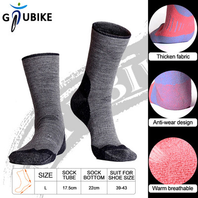 GTUBIKE Zimske deblje čarape od merino vune Otporno na habanje Donji dio ručnika Tople Muškarci Žene Sport Kampiranje Biciklizam Skijanje Čarape za penjanje