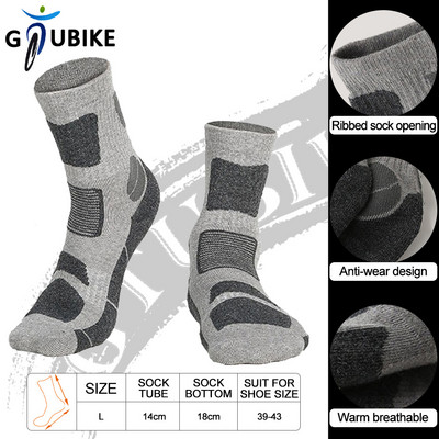 GTUBIKE Zimske deblje čarape od merino vune Otporno na habanje Donji dio ručnika Tople Muškarci Žene Sport Kampiranje Biciklizam Skijanje Čarape za penjanje