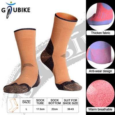 GTUBIKE Zimske deblje čarape od merino vune Otporno na habanje Donji dio ručnika Tople Muškarci Žene Sport Kampiranje Biciklizam Skijanje Čarape za penjanje