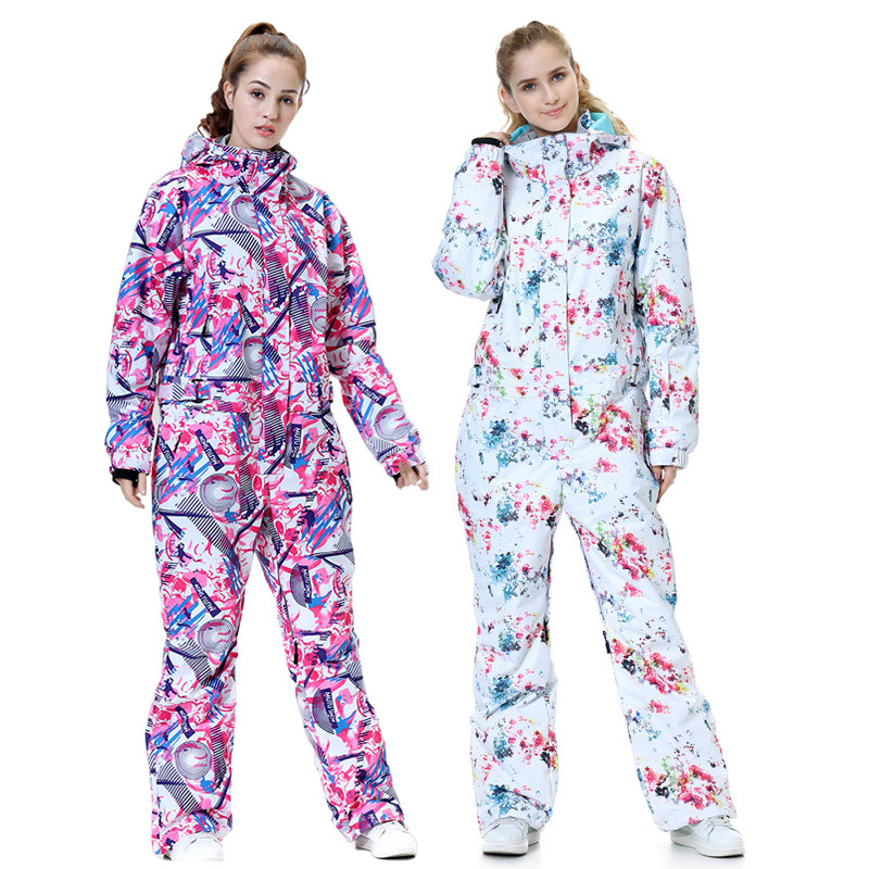 2022 Sport női snowboard jumpsuit egyrészes női síruha kapucnis vízálló kültéri női hegyi futóruhák ruhák