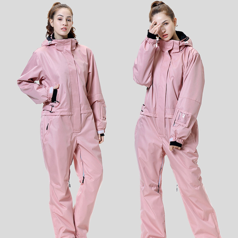 2022 Sport női snowboard jumpsuit egyrészes női síruha kapucnis vízálló kültéri női hegyi futóruhák ruhák