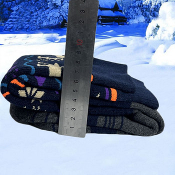 Μάλλινες χοντρές κάλτσες σκι Χειμερινές ζεστές αθλητικές κάλτσες για Snowboard Ποδηλασία Πεζοπορία Αναρρίχηση Ποδόσφαιρο Ανδρικές Γυναικείες Θερμικές κάλτσες υψηλής ελαστικότητας