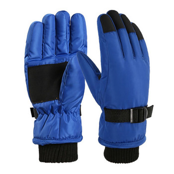 8-15 години Деца Деца Зима Сняг Топли ръкавици Класически водоустойчиви удебелени ръкавици с цял пръст Топли момчета Момичета Ски Ветроустойчиви