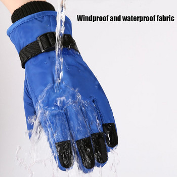 8-15 години Деца Деца Зима Сняг Топли ръкавици Класически водоустойчиви удебелени ръкавици с цял пръст Топли момчета Момичета Ски Ветроустойчиви