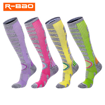 R-BAO 1 чифт зима на открито сноуборд катерене къмпинг туризъм каране на ски чорапи дълги удебелени топли половинки спортни чорапи за жени мъже