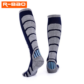 R-BAO 1 Ζευγάρι Χειμερινό Σνόουμπορντ Εξωτερικού Χειμώνα Αναρρίχηση Κάμπινγκ Πεζοπορία Κάλτσες σκι μακράς πυκνότητας Ζεστές μισές αθλητικές κάλτσες για γυναίκες άντρες