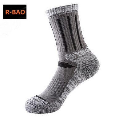 R-BAO medvilninės alpinizmo slidinėjimo lauke kojinės vyrams, moteriškos storos snieglenčių sportinės lauke kojinės, skirtos žygiams, ledo ritulys ML