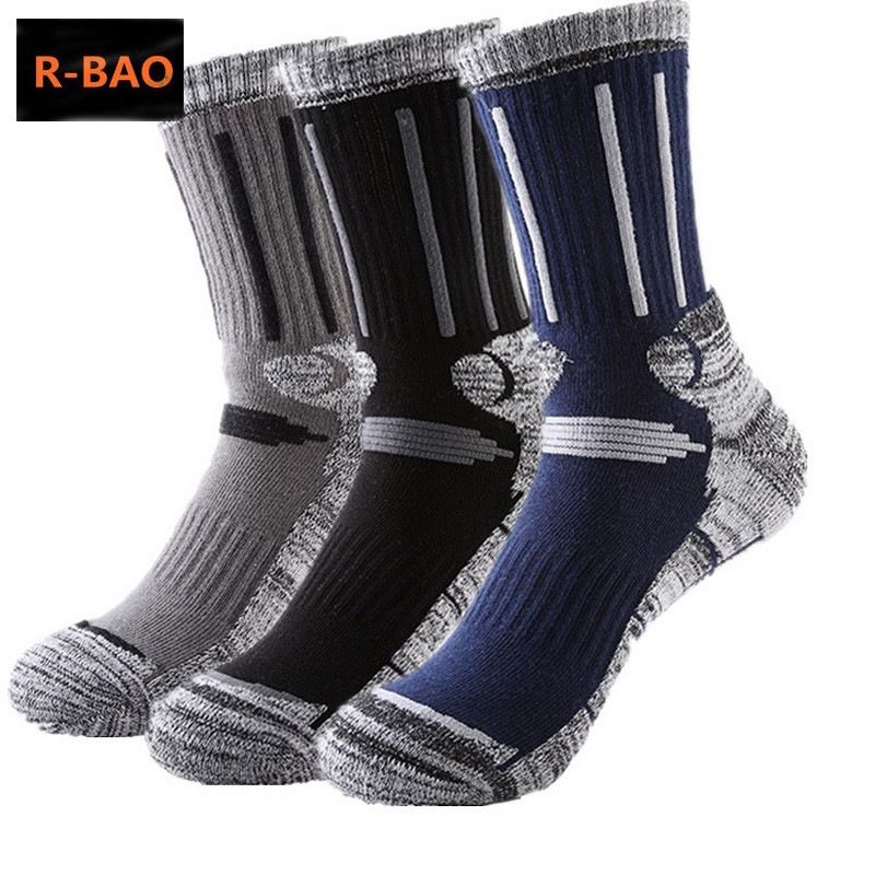 R-BAO medvilninės alpinizmo slidinėjimo lauke kojinės vyrams, moteriškos storos snieglenčių sportinės lauke kojinės, skirtos žygiams, ledo ritulys ML