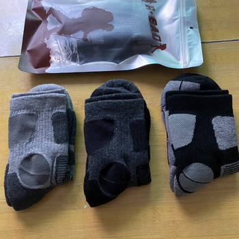 3 ζευγάρια/παρτίδα Winter Thicken Μάλλινες κάλτσες Merino Ανδρικές κάλτσες πεζοπορίας για σκι Θερμικές κάλτσες εξωτερικού χώρου Ζεστές αθλητικές κάλτσες Ανδρικές κάλτσες
