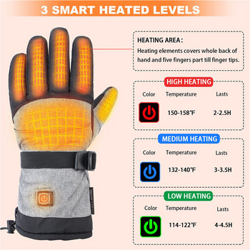 Зимни топлинни нагреваеми ръкавици Захранвани от батерии Мотоциклетни нагревателни ръкавици Водоустойчив сензорен екран Затоплящи ръце за колоездене Ски