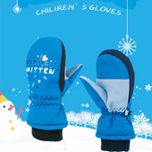 2-9Y Gyerekek Fiúk Lányok Divat Levelek Nyomtatás Téli Síkesztyűk Meleg ujjatlanok Csúszásmentes Vízálló Szélálló Kültéri Kesztyűk Baba