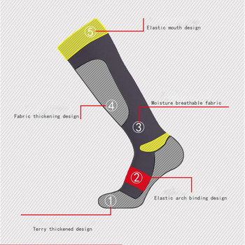 Thicken Thermosocks Long Socks για Χειμερινή Ποδηλασία Πεζοπορία Σκι Πεζοπορία Snowboard Άνδρες Γυναικείες Αθλητικές κάλτσες πεζοπορίας εξωτερικού χώρου Θερμικές