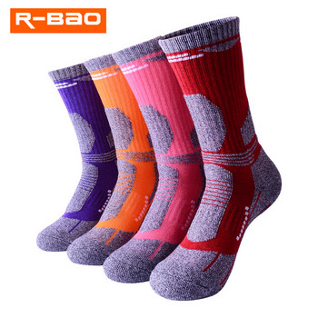 1 чифт памучни чорапи за планински туризъм на открито, удебелени зимни топли спортни чорапи за мъже, жени, ски риболов Gym wandelsokken