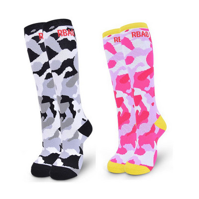 2 pár Gyerek Téli Hosszú Meleg Zokni Fiúk Lányok Camo Print Thermal zokni síeléshez Görkorcsolyához Snowboard Snow Sport Zokni