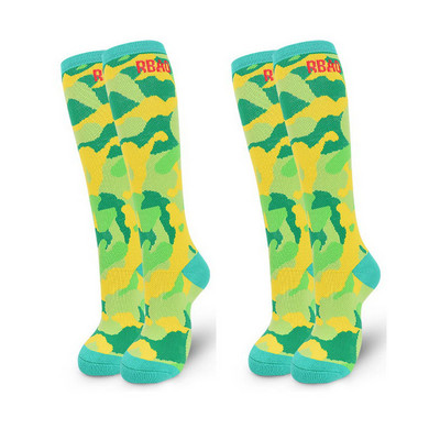 2 pár Gyerek Téli Hosszú Meleg Zokni Fiúk Lányok Camo Print Thermal zokni síeléshez Görkorcsolyához Snowboard Snow Sport Zokni