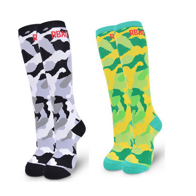 2 pár Gyerek Téli Hosszú Meleg Zokni Fiúk Lányok Camo Print Thermal zokni síeléshez Görkorcsolyához Snowboard Snow Sport Zokni