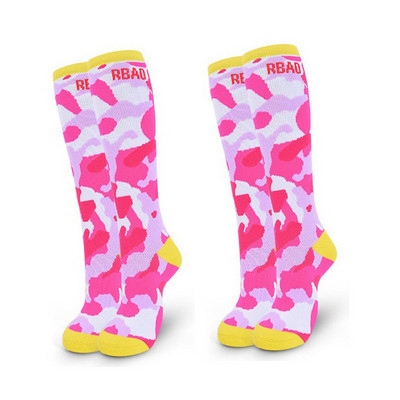 2 pár Gyerek Téli Hosszú Meleg Zokni Fiúk Lányok Camo Print Thermal zokni síeléshez Görkorcsolyához Snowboard Snow Sport Zokni