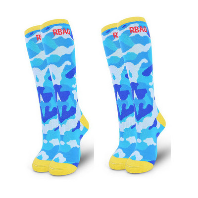 2 pár Gyerek Téli Hosszú Meleg Zokni Fiúk Lányok Camo Print Thermal zokni síeléshez Görkorcsolyához Snowboard Snow Sport Zokni