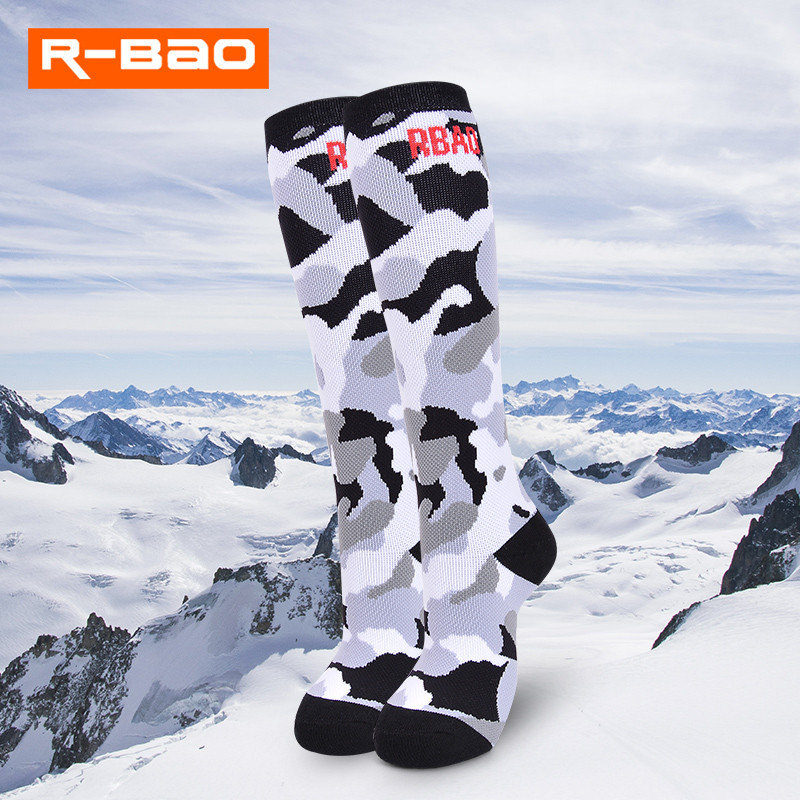 2 pár Gyerek Téli Hosszú Meleg Zokni Fiúk Lányok Camo Print Thermal zokni síeléshez Görkorcsolyához Snowboard Snow Sport Zokni