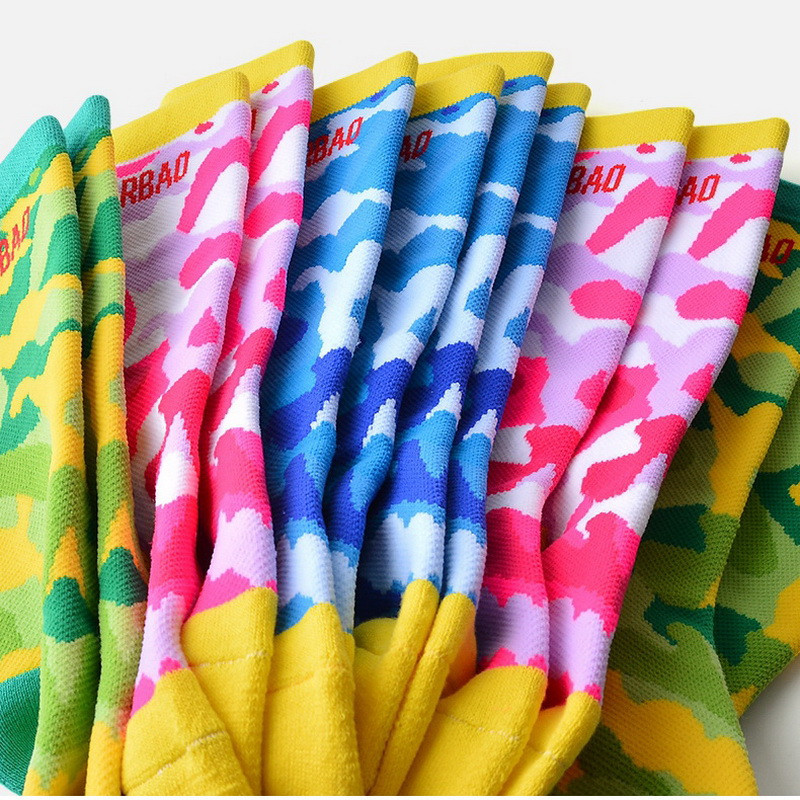 2 pár Gyerek Téli Hosszú Meleg Zokni Fiúk Lányok Camo Print Thermal zokni síeléshez Görkorcsolyához Snowboard Snow Sport Zokni