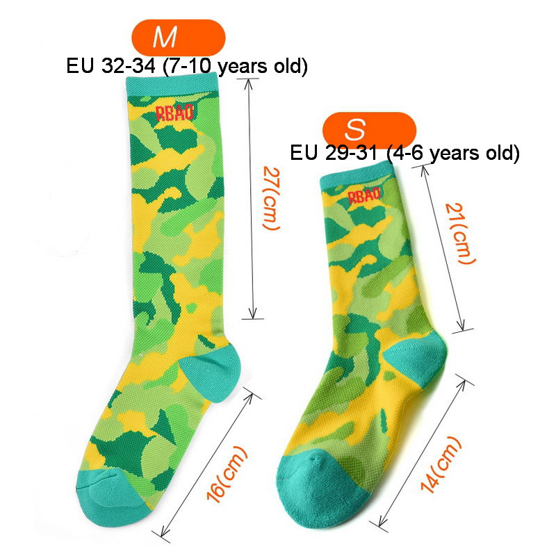 2 pár Gyerek Téli Hosszú Meleg Zokni Fiúk Lányok Camo Print Thermal zokni síeléshez Görkorcsolyához Snowboard Snow Sport Zokni