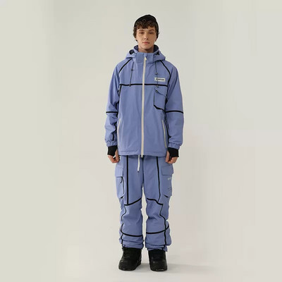 Žieminis slidinėjimo kostiumas moterims lauko snieglenčių striukė Vyriškas kombinezonas nuo vėjo nepralaidus vandeniui su gobtuvu slidinėjimo rinkinys sniego kostiumas, šiltas drabužis