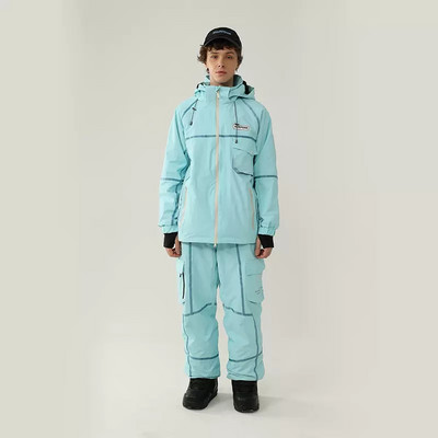 Žieminis slidinėjimo kostiumas moterims lauko snieglenčių striukė Vyriškas kombinezonas nuo vėjo nepralaidus vandeniui su gobtuvu slidinėjimo rinkinys sniego kostiumas, šiltas drabužis