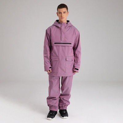 Šviesą atspindintis slidinėjimo kostiumas vyrams moterims, žiemai, šiltas, vėjui nepralaidus, vandeniui nepralaidus, kvėpuojantis slidinėjimo gobtuvas striukė + kelnių rinkinys slidinėjimo snieglenčių kostiumas