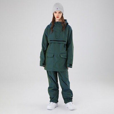 Šviesą atspindintis slidinėjimo kostiumas vyrams moterims, žiemai, šiltas, vėjui nepralaidus, vandeniui nepralaidus, kvėpuojantis slidinėjimo gobtuvas striukė + kelnių rinkinys slidinėjimo snieglenčių kostiumas