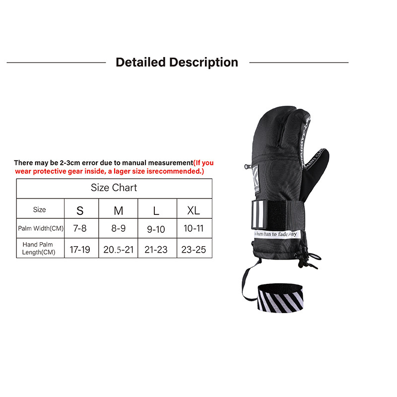 Žiemos slidinėjimo sportinės pirštinės sniego motociklas, sniego pirštinės, vandeniui atsparios snieglenčių pirštinės, atsparios vėjui, šiltos ir patogios