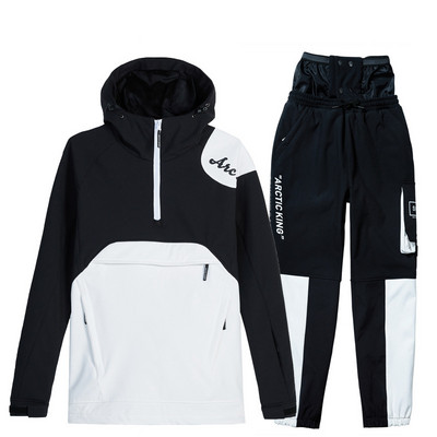 Skijaško odijelo Žene Muškarci S kapuljačom Vodootporna Vjetrootporna Jakna za par Snowboarding Komplet hlača Snježni kostimi za van SK007