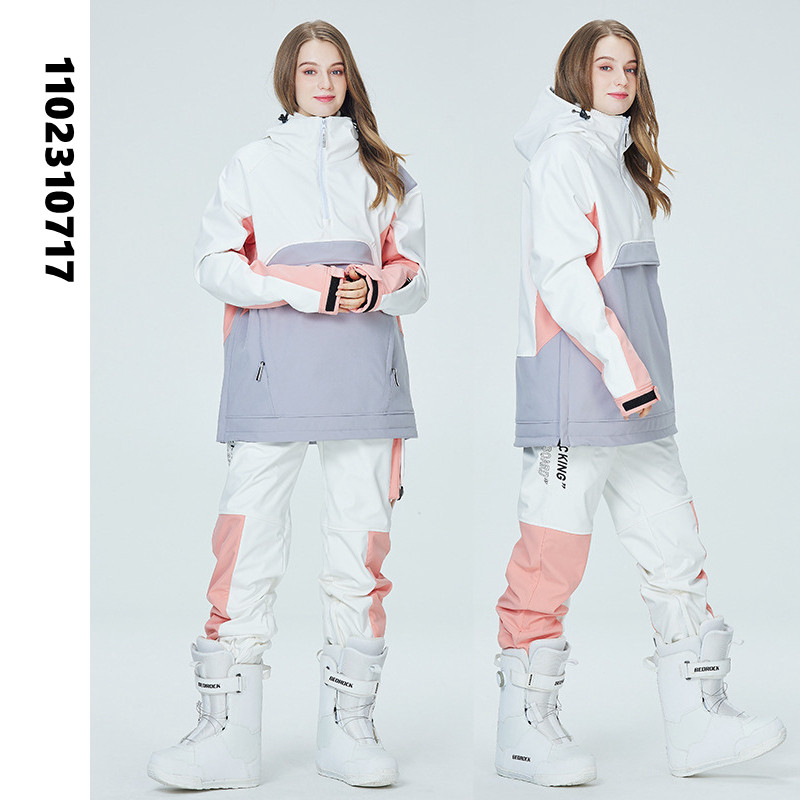 Skijaško odijelo Žene Muškarci S kapuljačom Vodootporna Vjetrootporna Jakna za par Snowboarding Komplet hlača Snježni kostimi za van SK007