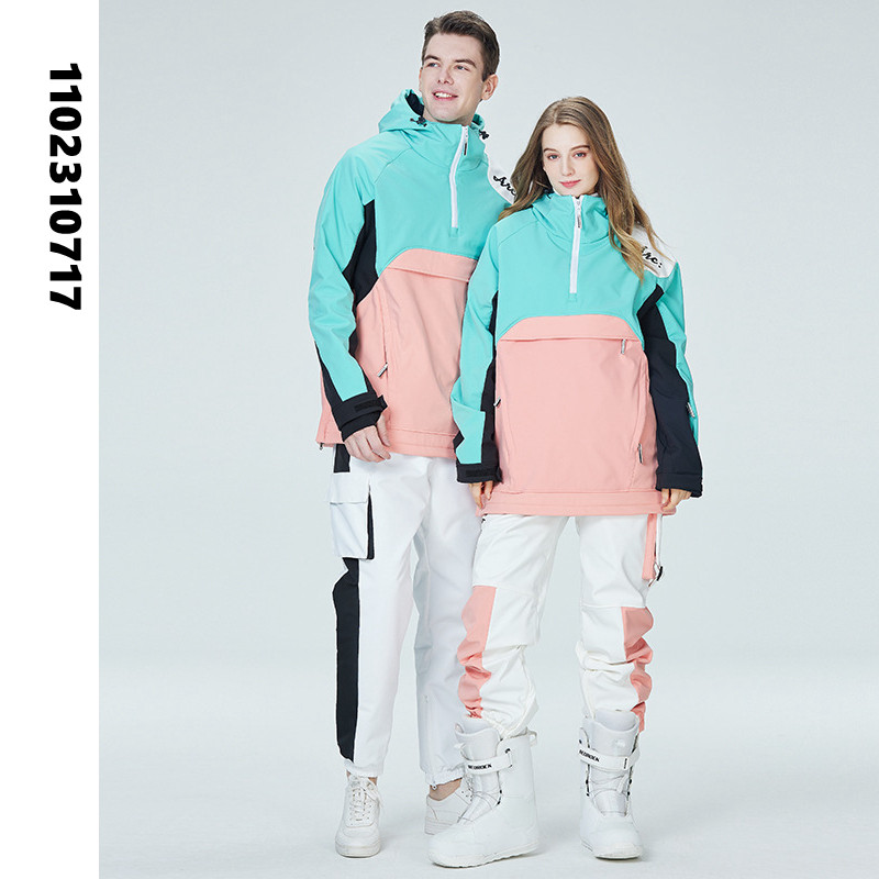 Skijaško odijelo Žene Muškarci S kapuljačom Vodootporna Vjetrootporna Jakna za par Snowboarding Komplet hlača Snježni kostimi za van SK007