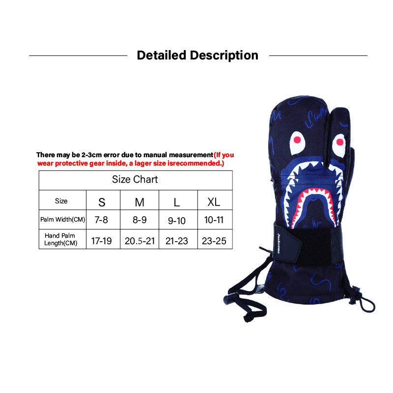 Téli síkesztyűk meleg és kényelmes Snowboard kesztyűk Snowmobile hókesztyűk víz- és szélálló