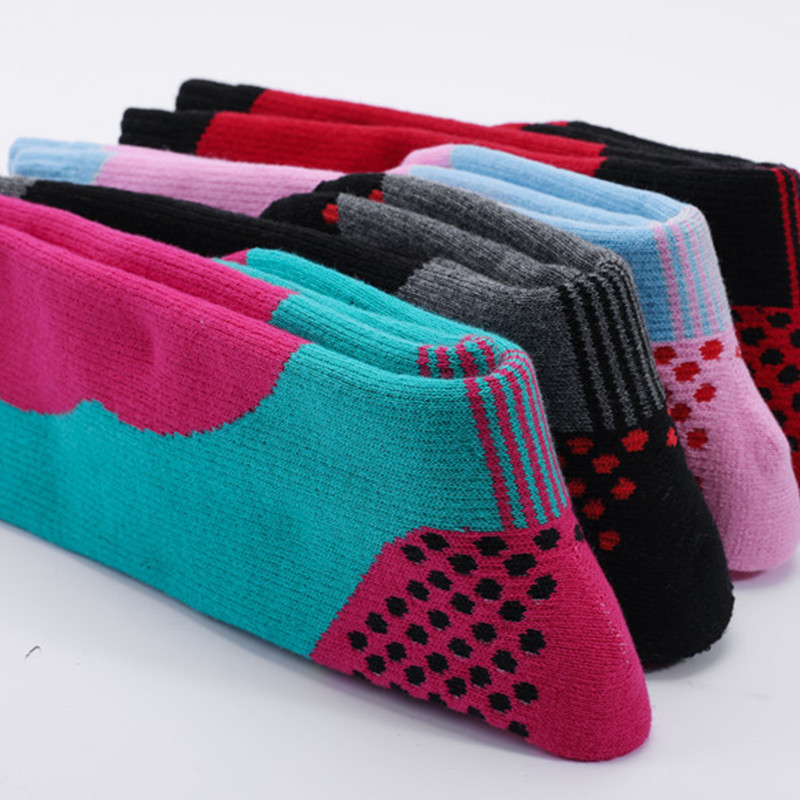 Žiemos vaikiškos šiltos slidinėjimo kojinės medvilninės storesnės pagalvėlės keliams aukštai sportinės snieglenčių kojinės 1 poros