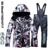 Slidinėjimo kostiumai Vyriški Moteriški Sniego kostiumai Žieminiai Šilti Stori Neperšlampami Vėjui atsparūs Slidinėjimo ir Snieglenčių striukės Kelnės Prekių ženklai SK058