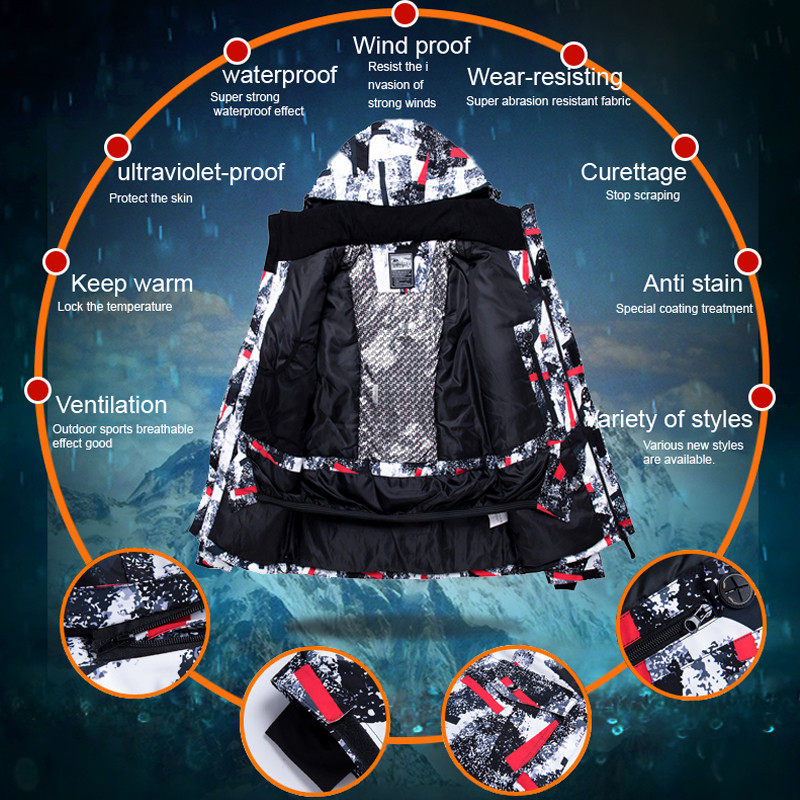 Slidinėjimo kostiumai Vyriški Moteriški Sniego kostiumai Žieminiai Šilti Stori Neperšlampami Vėjui atsparūs Slidinėjimo ir Snieglenčių striukės Kelnės Prekių ženklai SK058