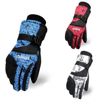 Термични ски ръкавици Мъже Жени Ветроустойчиви Водоустойчиви ръкавици Моторни шейни Каране на мотоциклети Отоплителни ръкавици Един размер Топли Guantes Ски