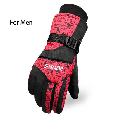 Thermal síkesztyűk férfi női szélálló vízálló kesztyű motoros szán motorozás fűtőkesztyűk egy méret meleg Guantes síelés