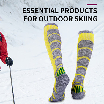 X-TIGER Ски чорапи Мъжки Дамски Зимни топли термо ски чорапи Дебели памучни спортни Футбол Колоездене Сноуборд Ски Дълги топли чорапи