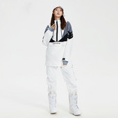 2022 Costum de schi pentru femei Jachetă de sport pentru snowboard Bărbați Pantaloni de zăpadă Set de schi cu îmbinare Salopetă rezistentă la vânt Glugă îngroșată