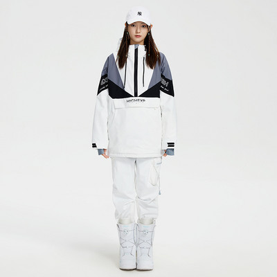 2022 Costum de schi pentru femei Jachetă de sport pentru snowboard Bărbați Pantaloni de zăpadă Set de schi cu îmbinare Salopetă rezistentă la vânt Glugă îngroșată