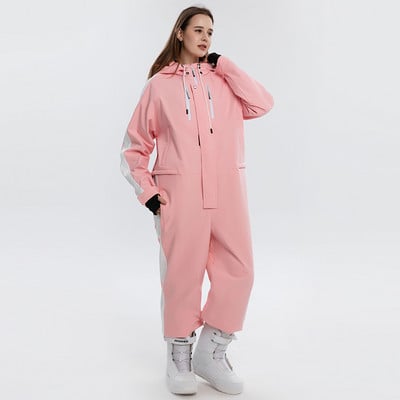 Salopetă de snowboard sport pentru femeie, o bucată, costume de schi pentru femei, costum de zăpadă impermeabil, munte, trening pentru femei, haine de gheață