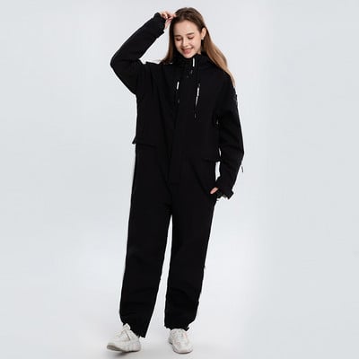 Salopetă de snowboard sport pentru femeie, o bucată, costume de schi pentru femei, costum de zăpadă impermeabil, munte, trening pentru femei, haine de gheață