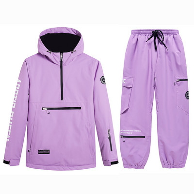 Îmbrăcăminte de schi Bărbați Femei Schi Snowboarding Costum Hanoră Ocer Haine Set de pantaloni Cald Bomboane Culoare În aer liber Snow Sports Wear